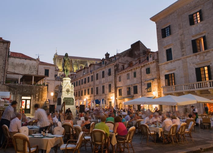 Evening in Old Town Dubrovnik.